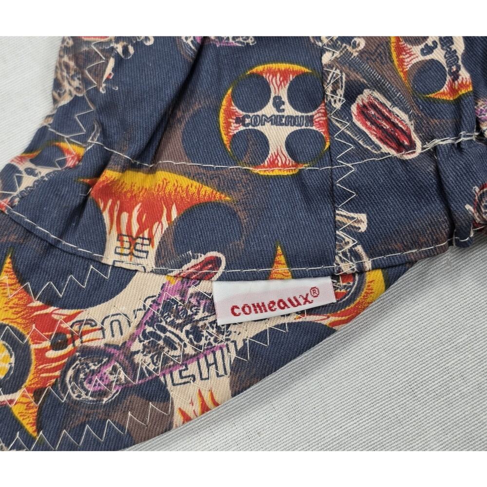 Comeaux Welding Cap Style 1000E Biker Skull Flames Y2K Cotton Single Sided USA
